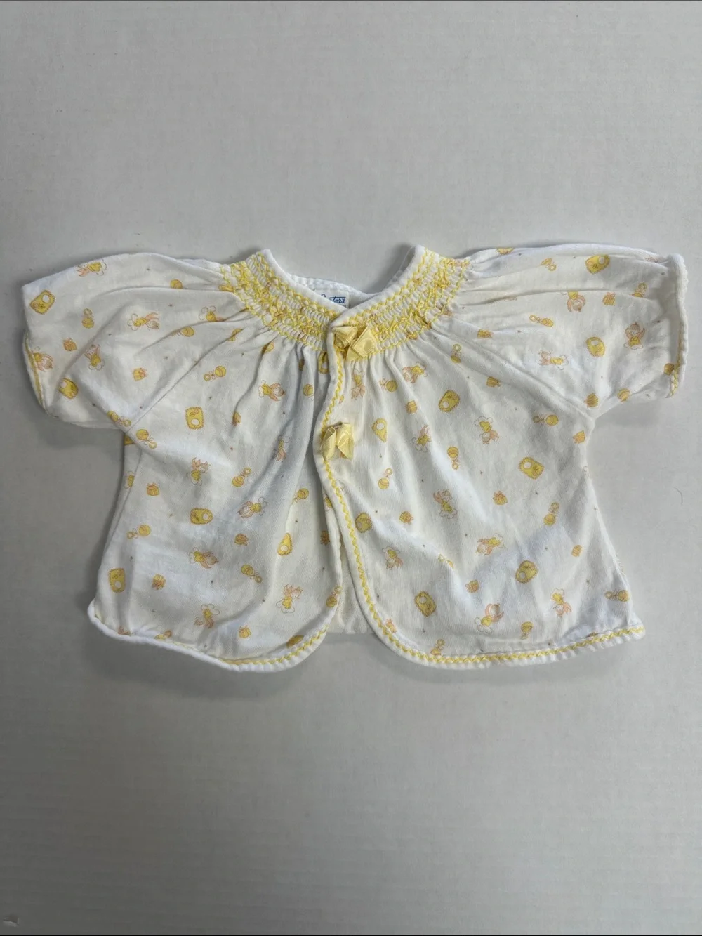 Vintage Carter’s Newborn Smocked Kimono Yoke Top 1980s